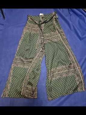 Mango Green Floral Medallion-Print Pants